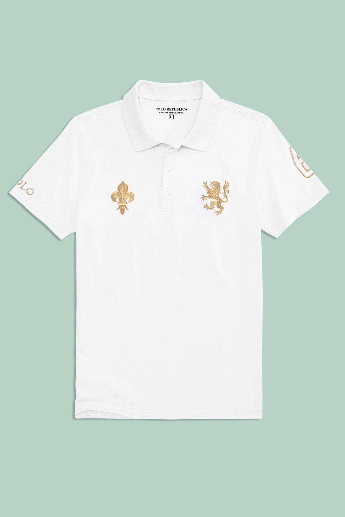 Polo Republica Men's Lion Crest & 9 Polo Embroidered Short Sleeve Polo Shirt Men's Polo Shirt Polo Republica 
