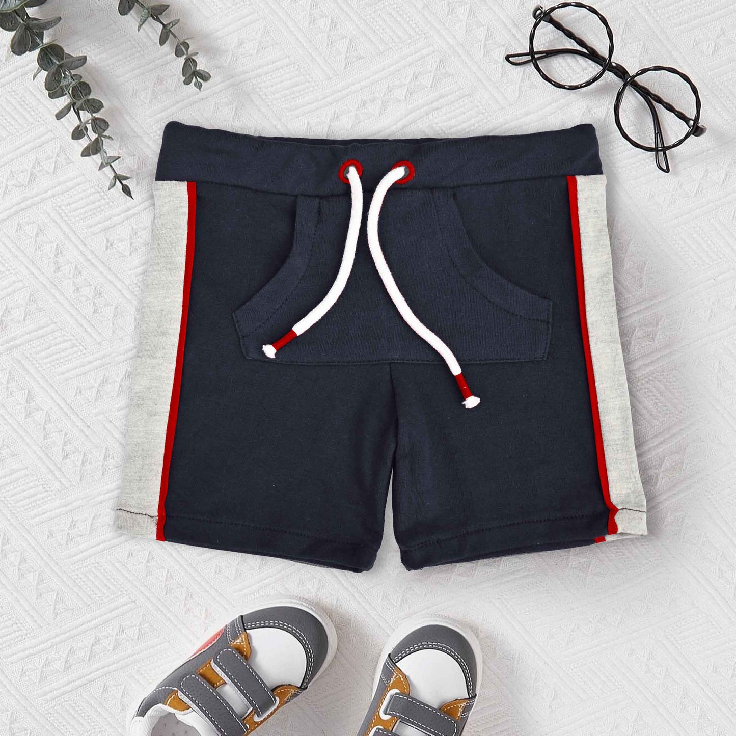 Little Junior Kid's Piping Style Terry Shorts Kid's Shorts SNR Navy 6-9 Months 