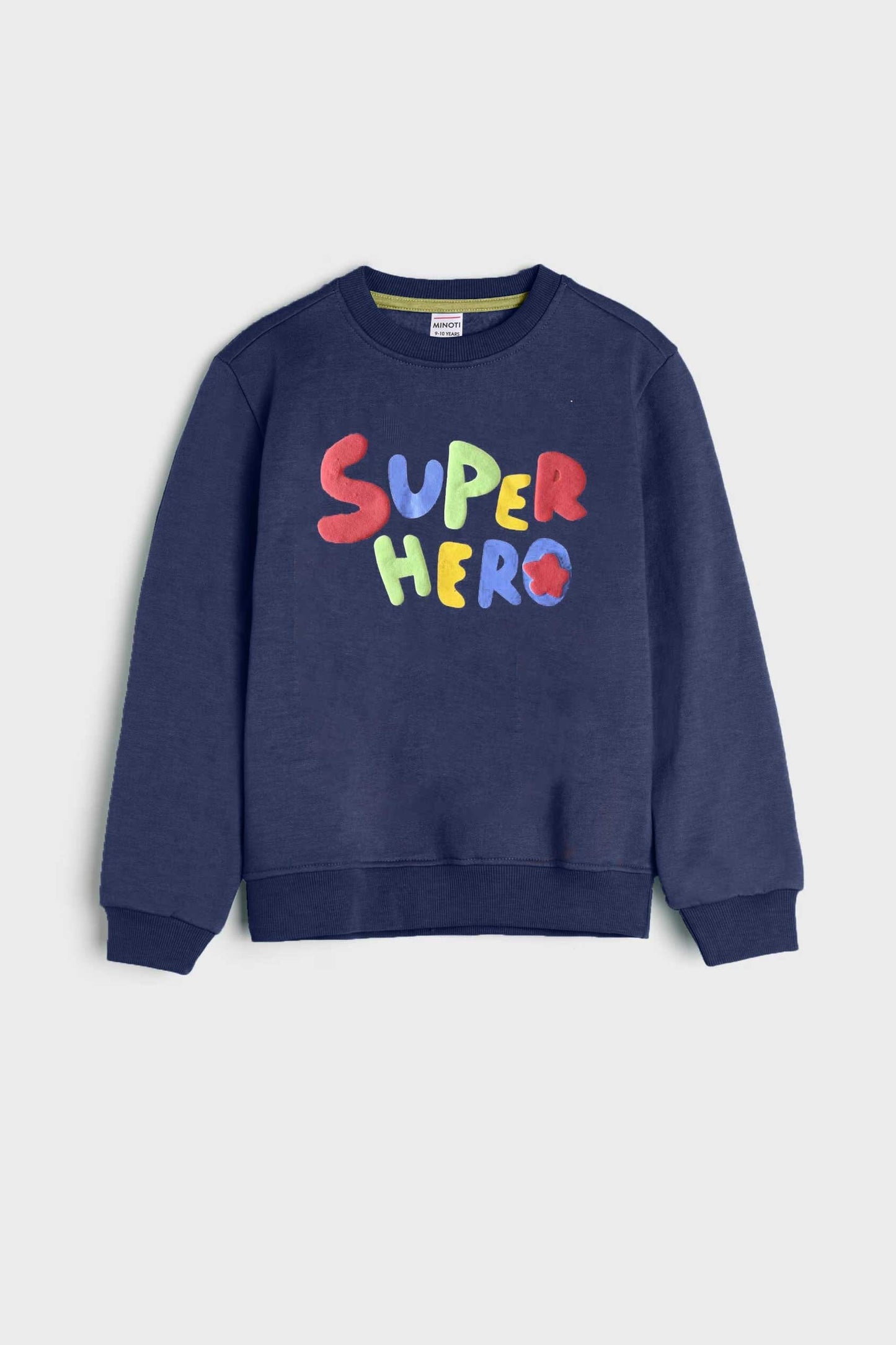 Minoti Kid's Super Hero Printed Fleece Sweat Shirt Kid's Sweat Shirt ZBC Navy 1-2 Years 