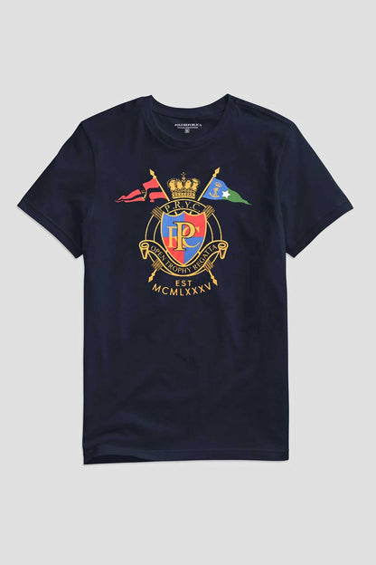 Polo Republica Men's PRC Trophy Printed Crew Neck Tee Shirt