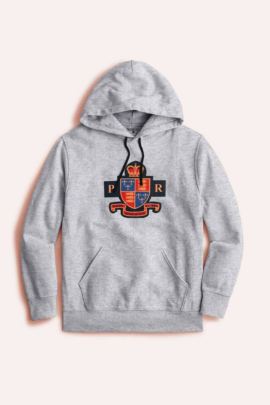 Polo Republica Men's PR Crest Printed Fleece Pullover Hoodie