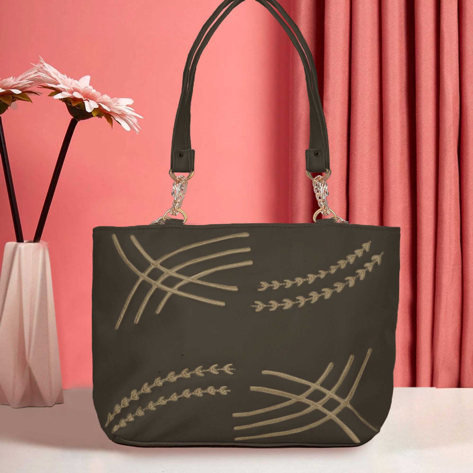 Women's Vatutine Embroidered Design Leather Shoulder/Hand Bag bag SNAN Traders Olive 