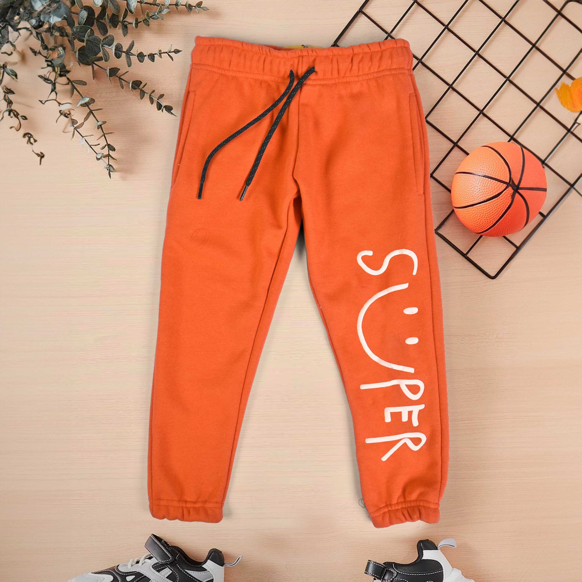 Max 21 Boy's Super Printed Fleece Sweat Pants Boy's Sweat Pants SZK Orange 3-4 Years 