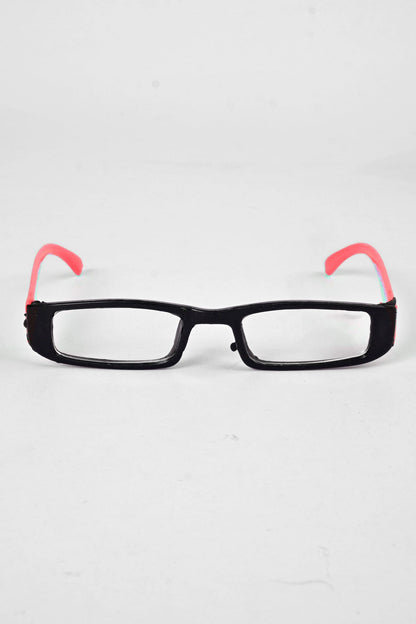 Athens Kid's Rectangle Design Glasses Kid's Accessories SRL Black & Red 
