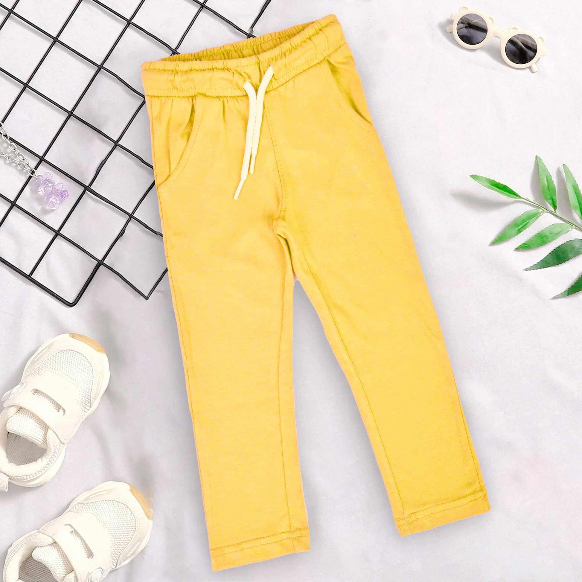 Minoti Kid's Solid Design Trousers Boy's Trousers SZK Yellow 1-2 Years 
