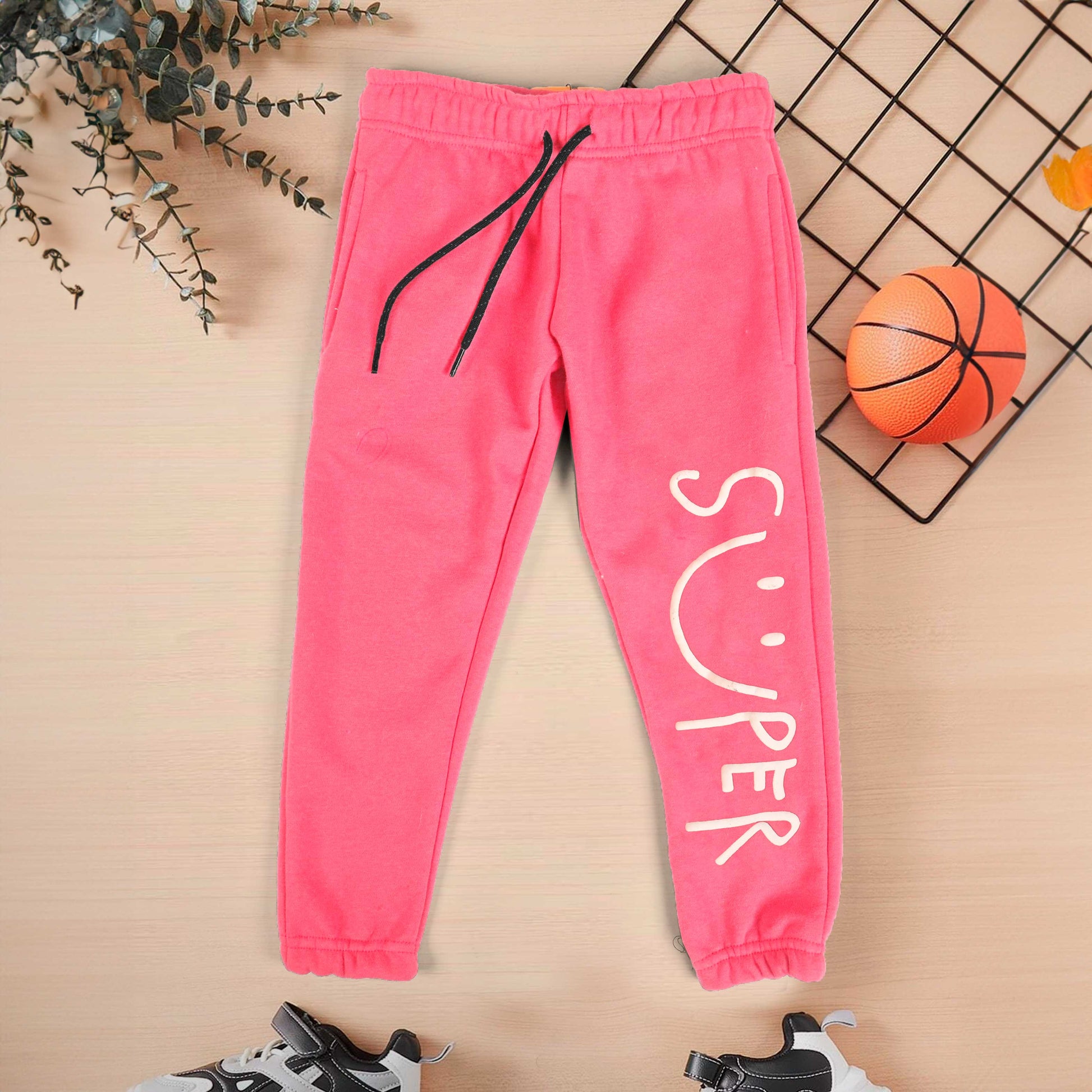 Max 21 Boy's Super Printed Fleece Sweat Pants Boy's Sweat Pants SZK Pink 3-4 Years 