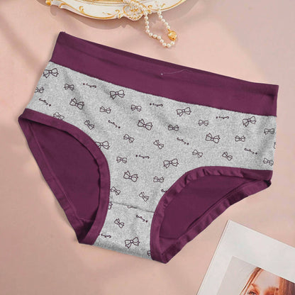 Misa Women's Classic Bow Knot Printed Underwear Women's Lingerie SRL Purple 30-36 
