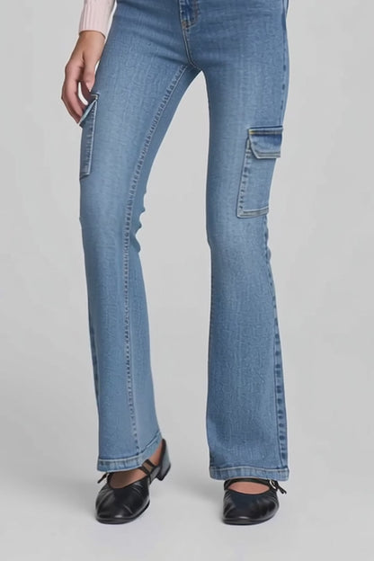 TN Girl's Flared Cargo Jeans