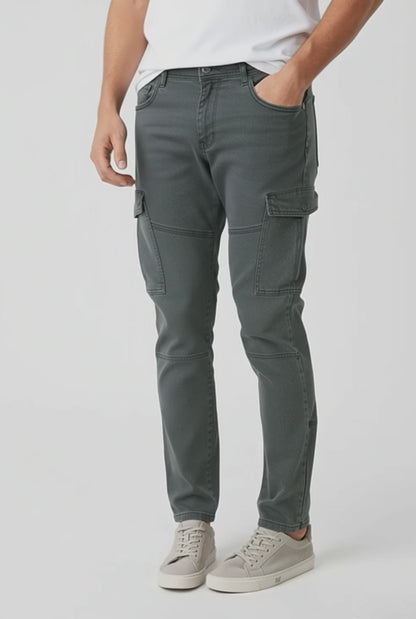 D&Co Men's Slim Fit Premium Cargo Denim