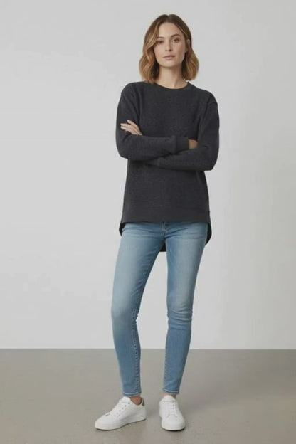 L.A.T Women's Leopard High Low Hem Premium Sweatshirt