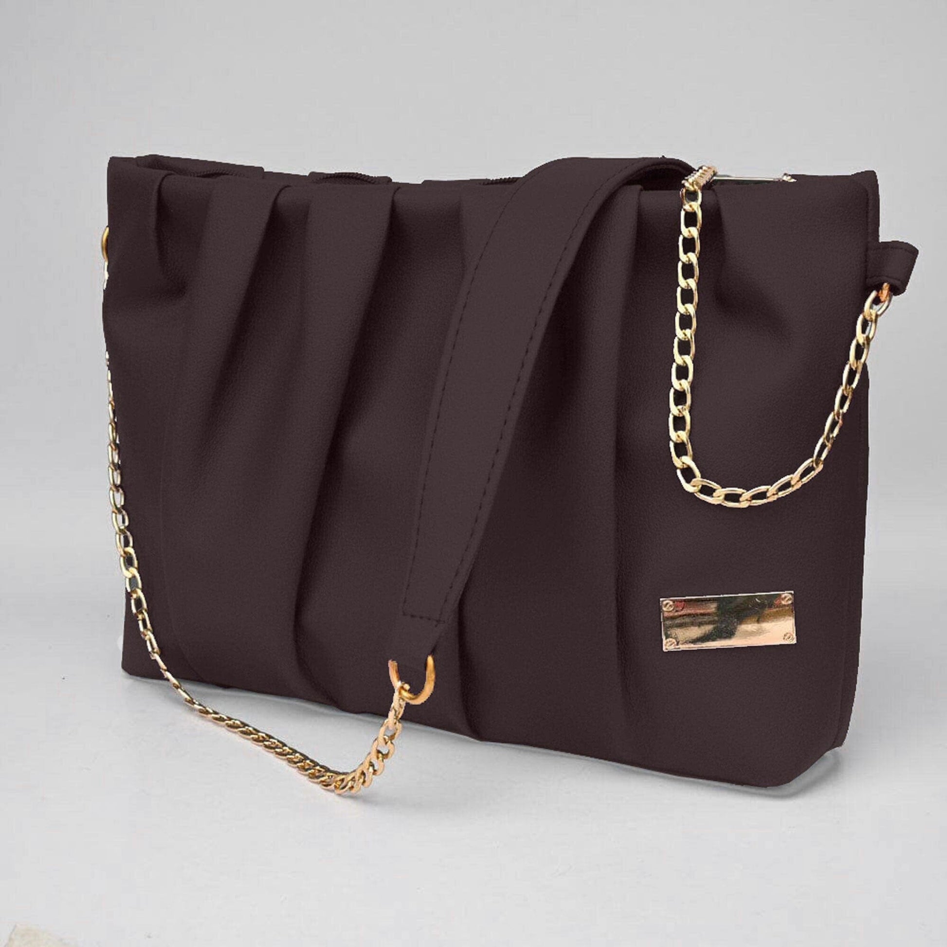 Women's Gustavo Premium Leather Shoulder Bag bag SNAN Traders Plum 