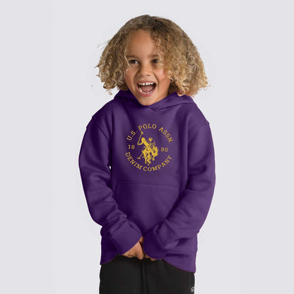 USPA Kid's Logo Printed Long Sleeve Pullover Fleece Hoodie Kid's Pullover Hoodie Fiza Purple (XS) 2-3 Years 
