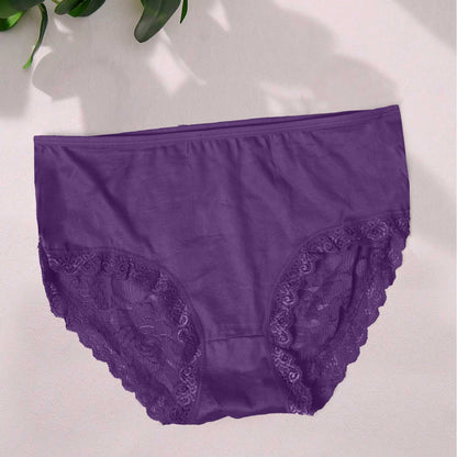Women's Classic Floral Lace Design Hipster Panties Women's Lingerie SRL Purple 32-34 