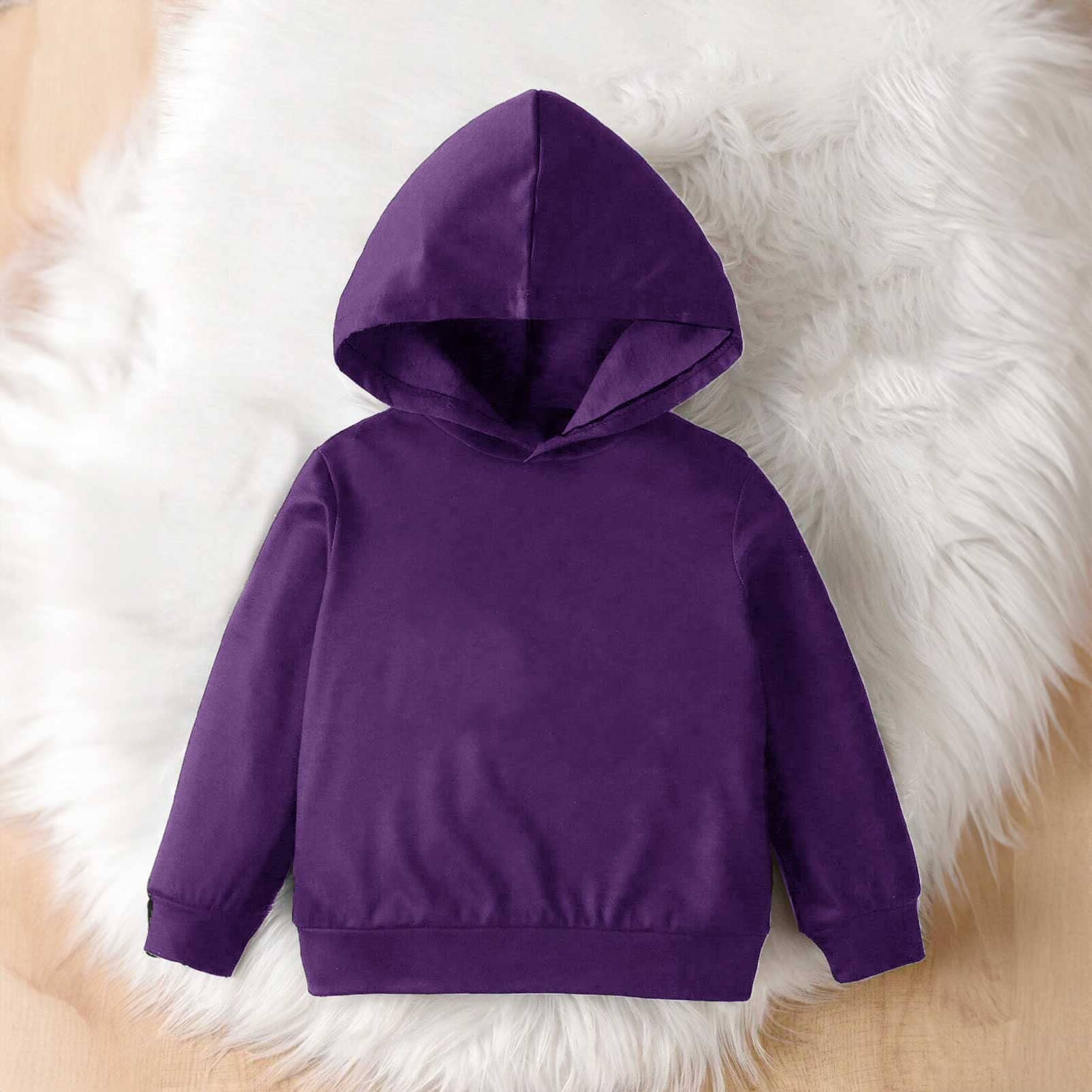 Rabbit Skins Kid's Solid Design Fleece Minor Fault Pullover Hoodie Boy's Pullover Hoodie Minhas Garments Purple 2 Years 
