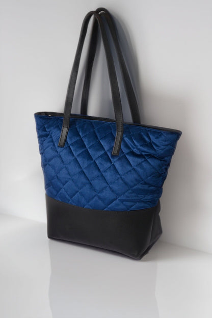 Women's Soft & Quilted Hand/Shoulder Tote Bag bag SIT Blue 
