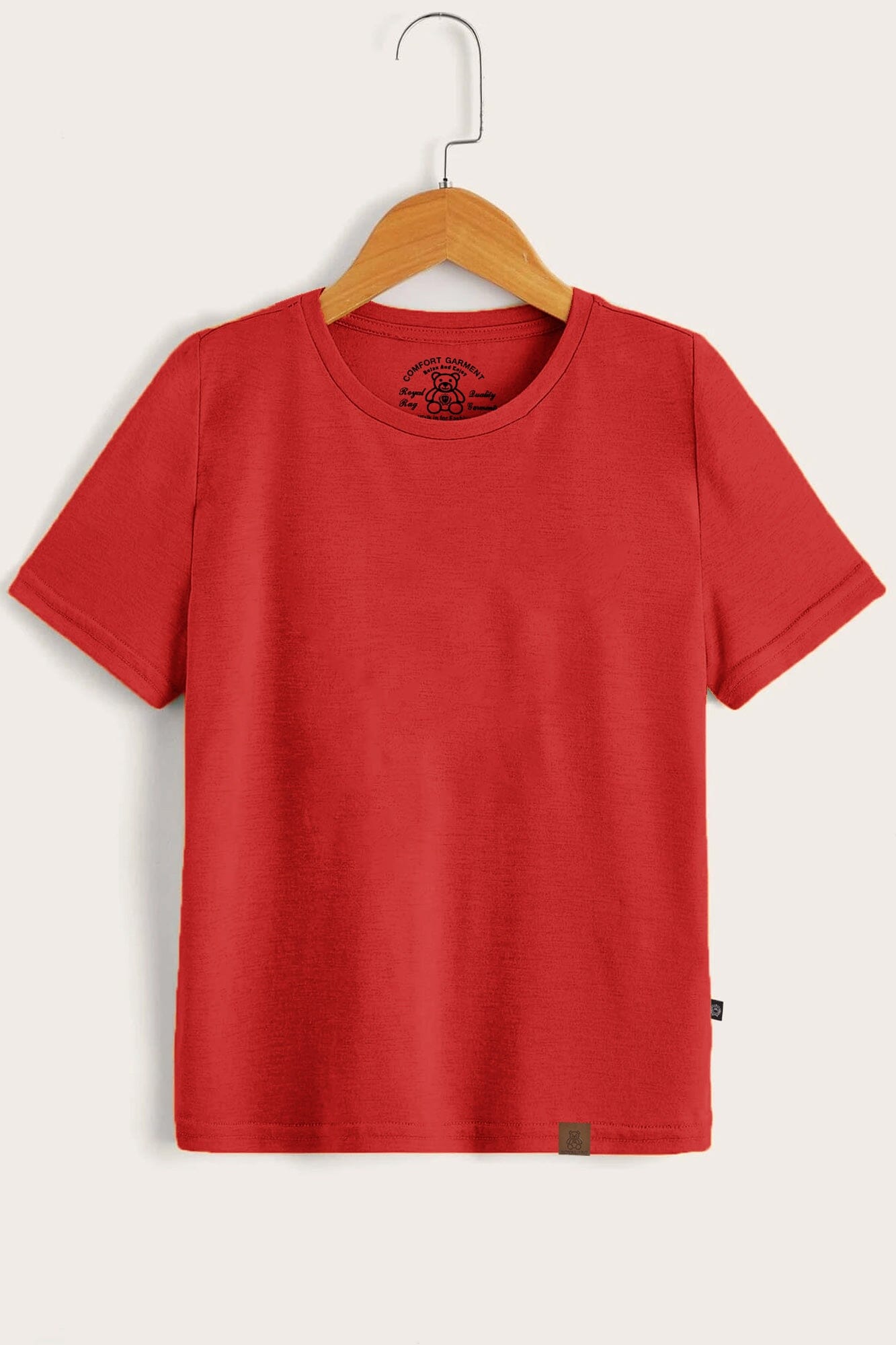 RR Comfort Kid's Solid Design Short Sleeve Tee Shirt Boy's Tee Shirt Usman Traders Red 2-3 Years 