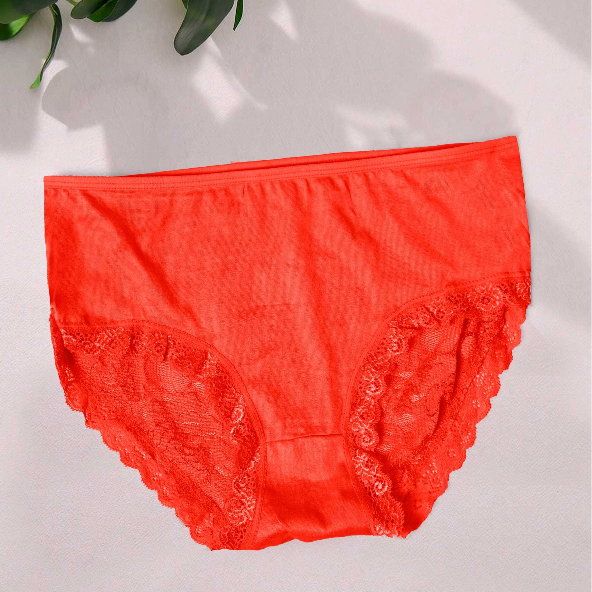 Women's Classic Floral Lace Design Hipster Panties Women's Lingerie SRL Red 32-34 