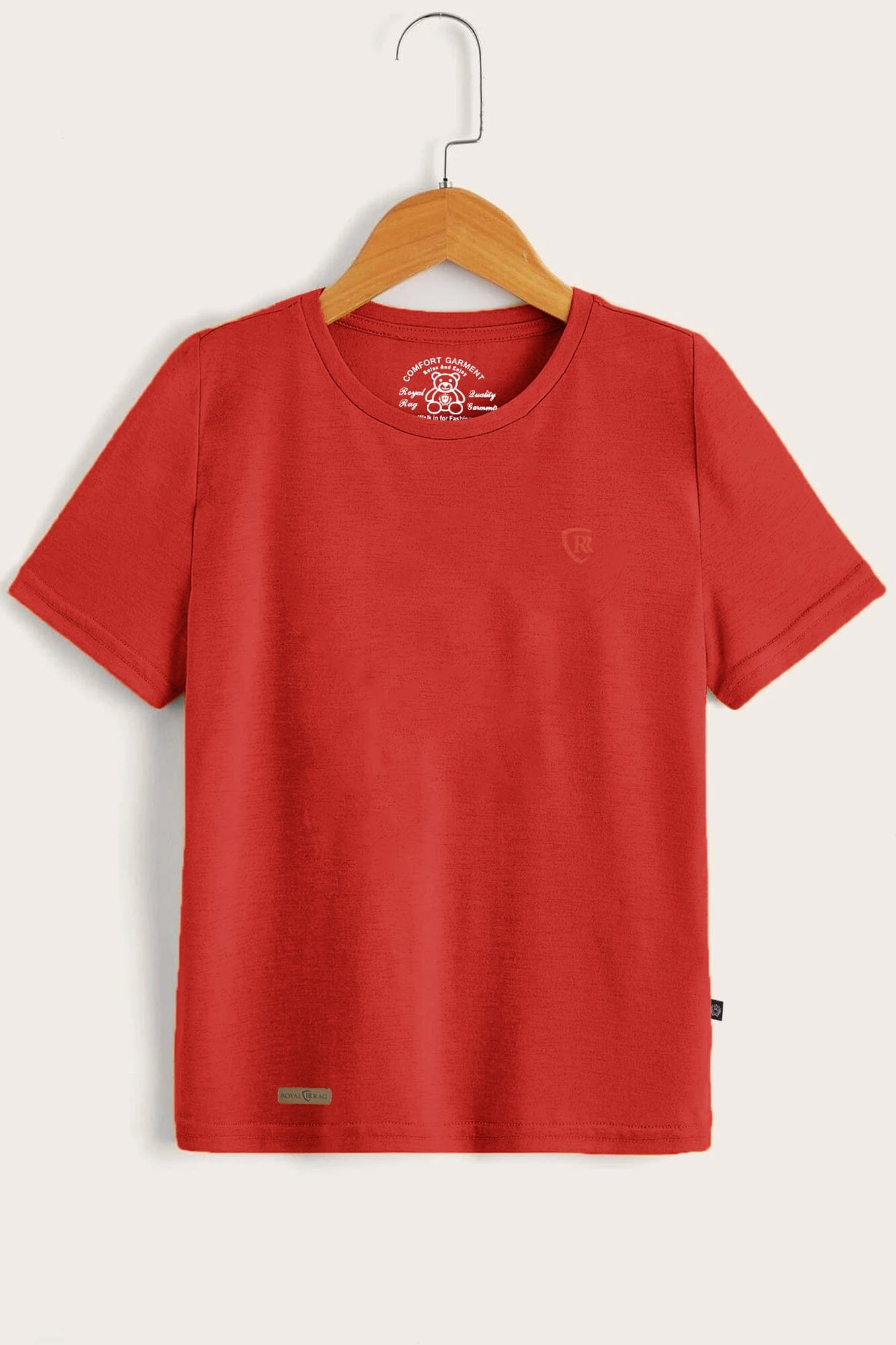 RR Kid's Logo Printed Short Sleeve Tee Shirt Boy's Tee Shirt Usman Traders Red 2-3 Years 