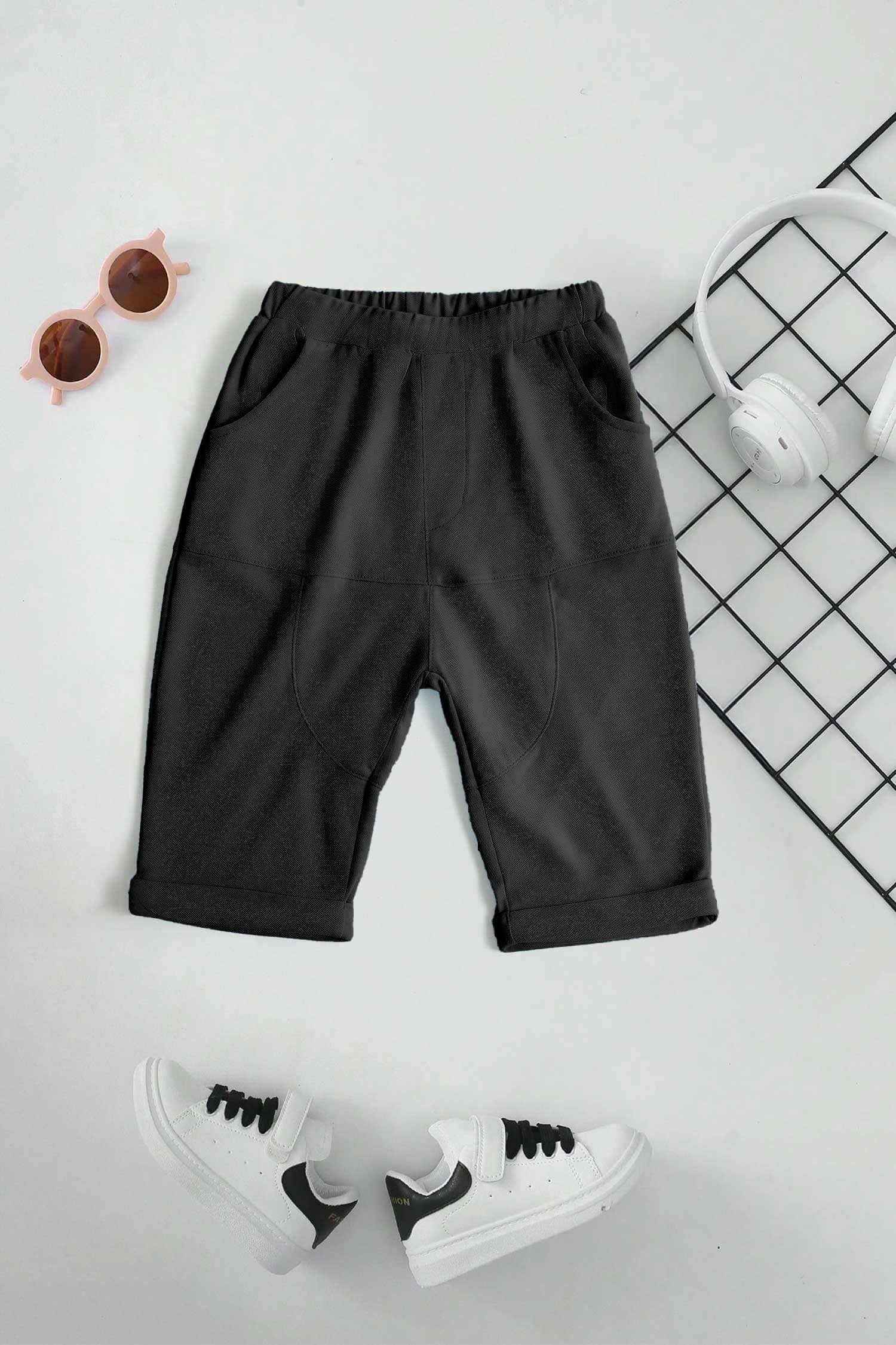 Polo Republica Boy's Folded Bottom Shorts Boy's Shorts Polo Republica Black 2-3 Years 