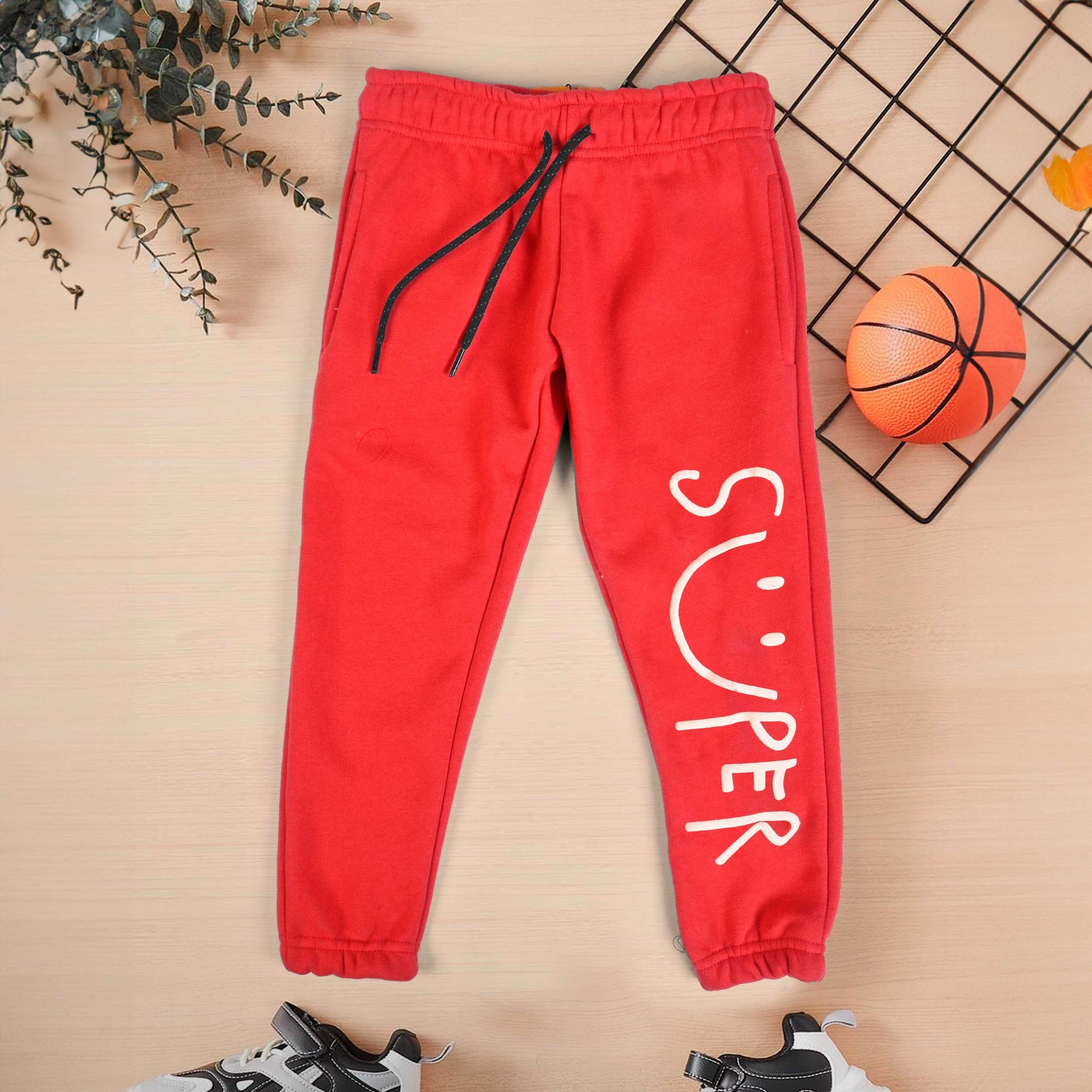 Max 21 Boy's Super Printed Fleece Sweat Pants Boy's Sweat Pants SZK Magenta 3-4 Years 