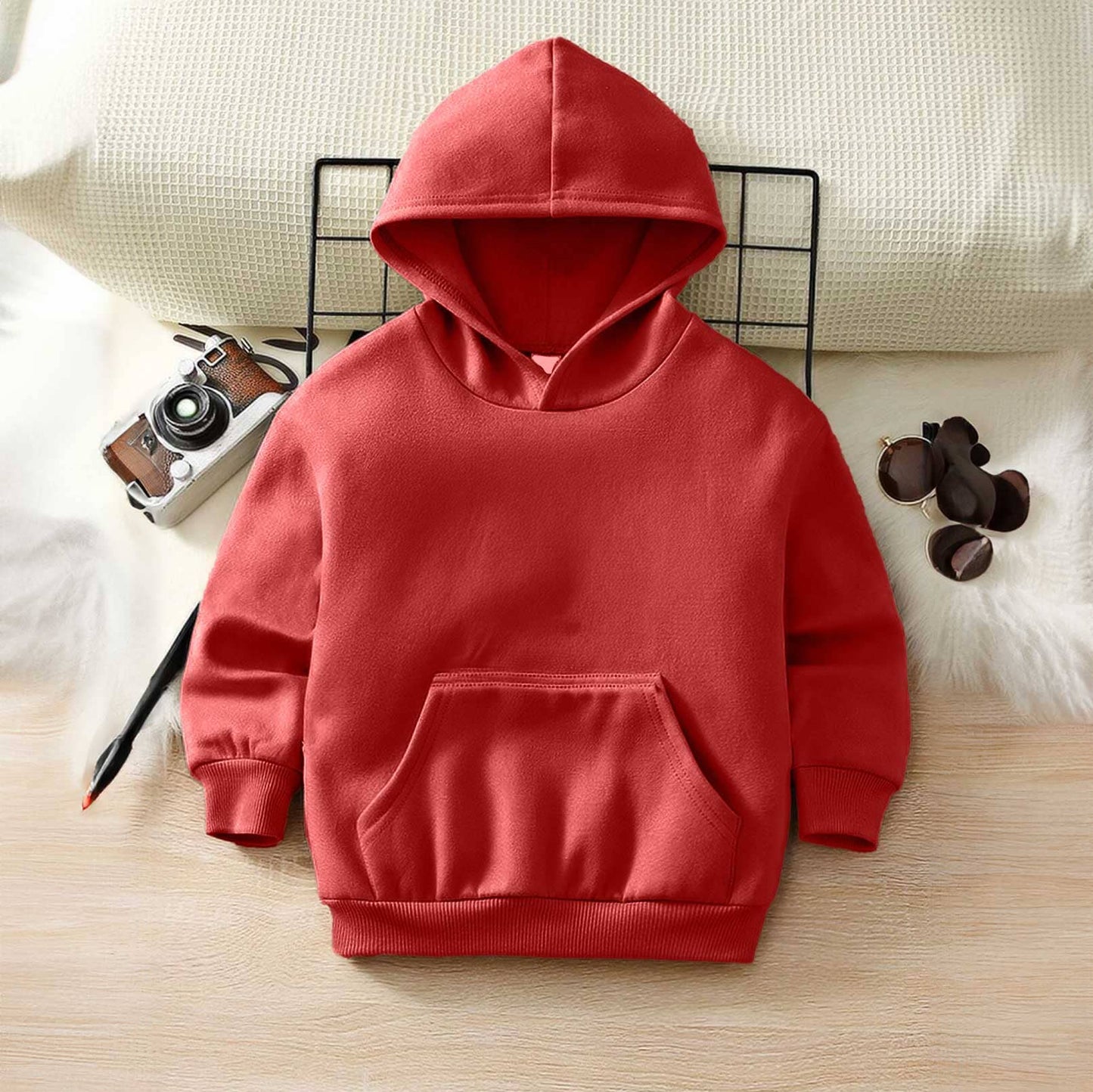 Rabbit Skins Boy's Solid Pullover Hoodie Boy's Pullover Hoodie SNR Red XS (8-9 Years) 