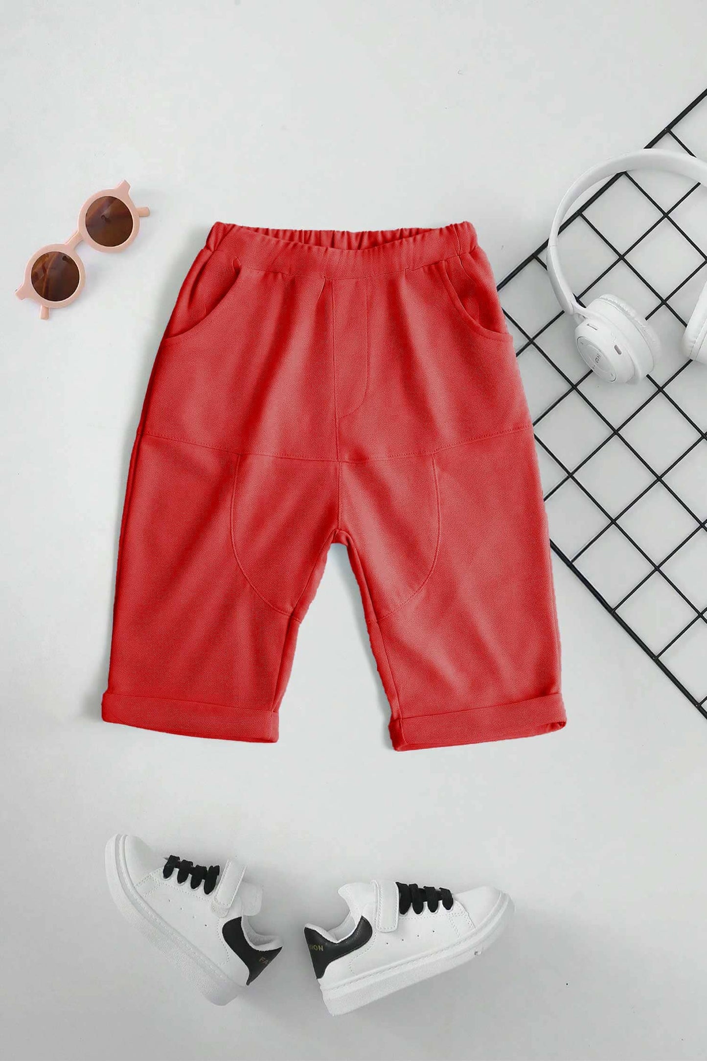 Polo Republica Boy's Folded Bottom Shorts Boy's Shorts Polo Republica Red 2-3 Years 