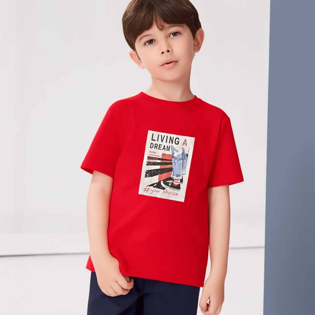 Polo Republica Boy's Living A Dream Printed Tee Shirt Boy's Tee Shirt Polo Republica Red 1-2 Years 