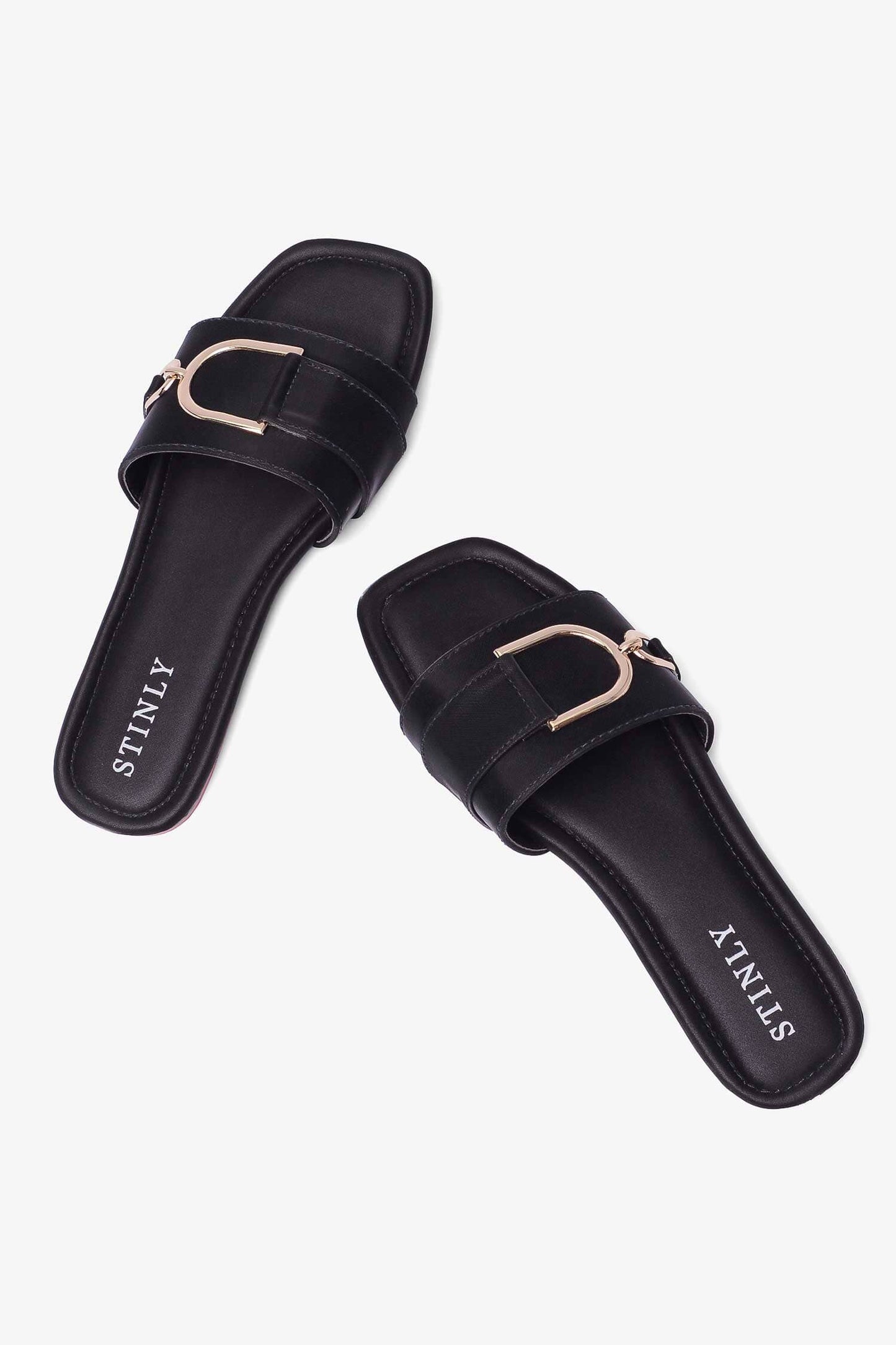 Stinly Women’s Golden Buckle Flat Chappal