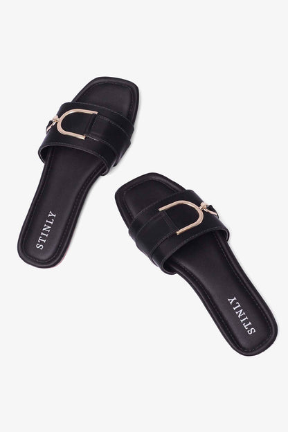 Stinly Women’s Golden Buckle Flat Chappal