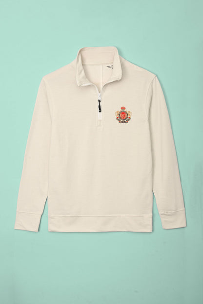 Polo Republica Men's Quarter Zipper Lion Crest Embroidered Terry Sweat Shirt Men's Sweat Shirt Polo Republica 