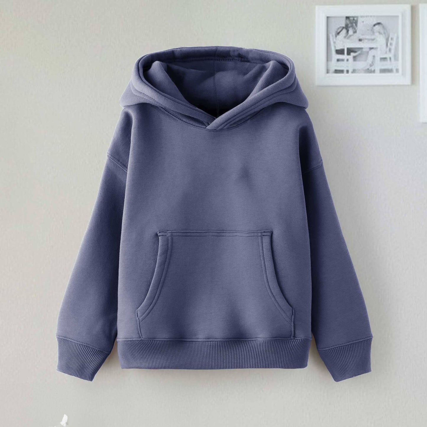 Dream Kid's Solid Design Long Sleeve Pullover Fleece Hoodie Boy's Pullover Hoodie Minhas Garments Light Navy 2-3 Years 
