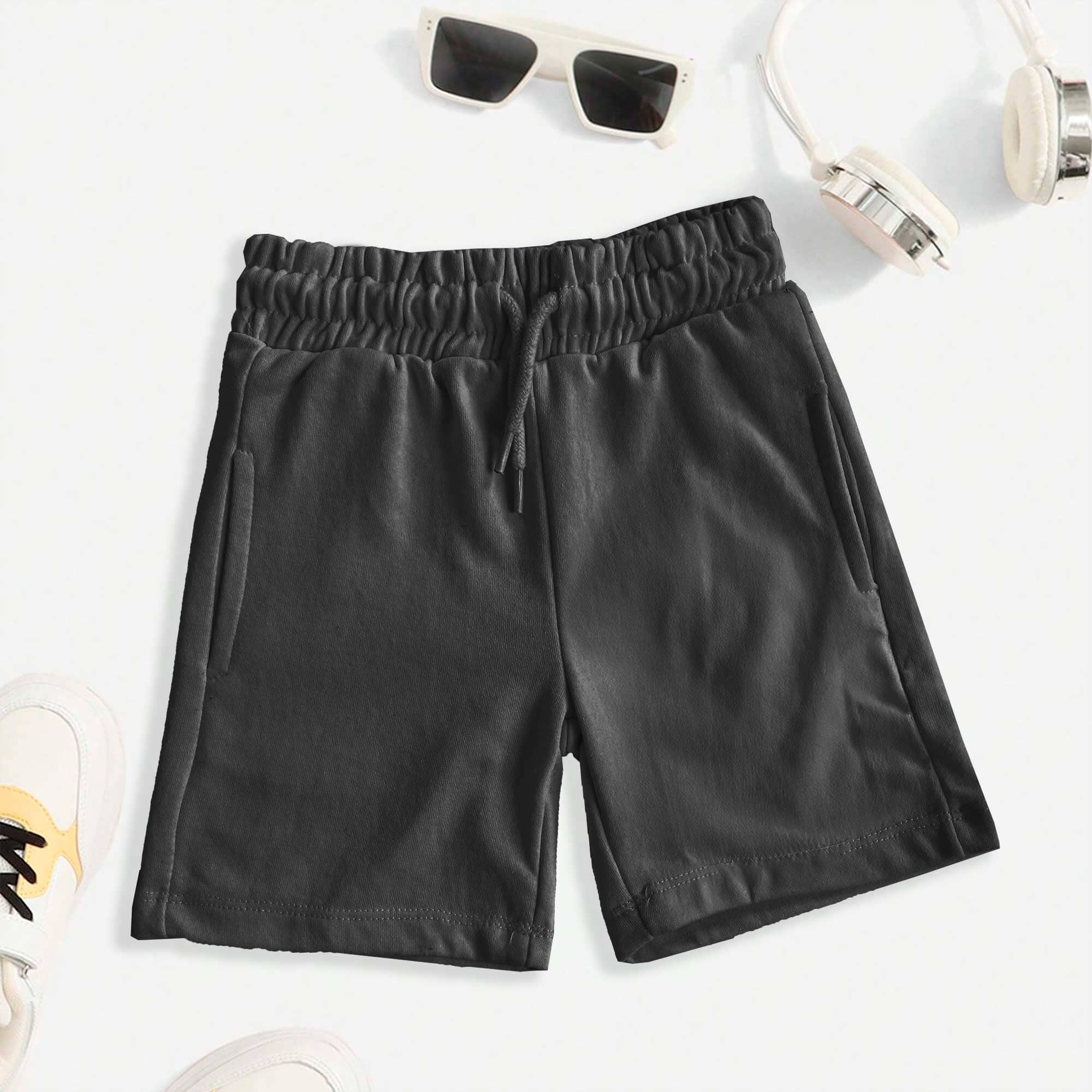 Lefties Kid's Solid Design Maralal Terry Shorts Kid's Shorts SNR Smog Black 4-5 Years 