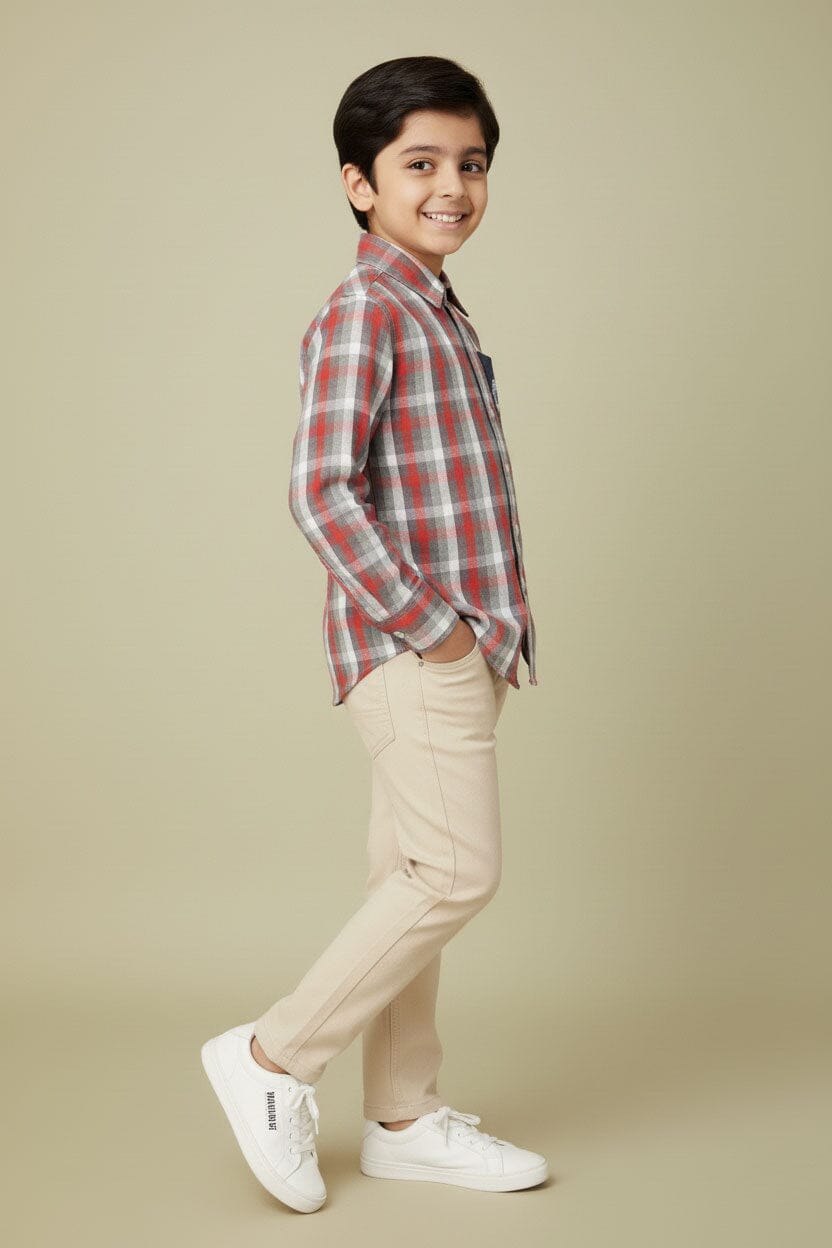 Styles Republic Boy's Check Embroidered Casual Shirt