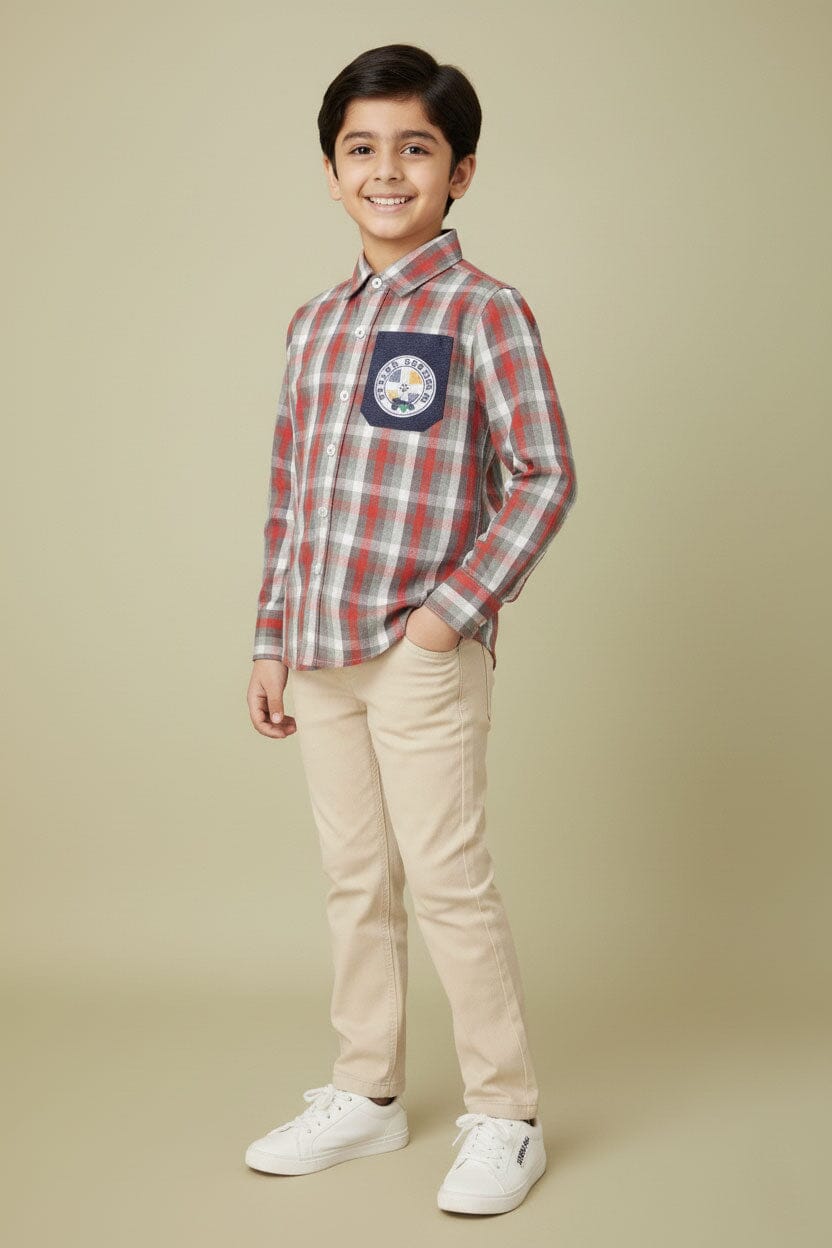 Styles Republic Boy's Check Embroidered Casual Shirt