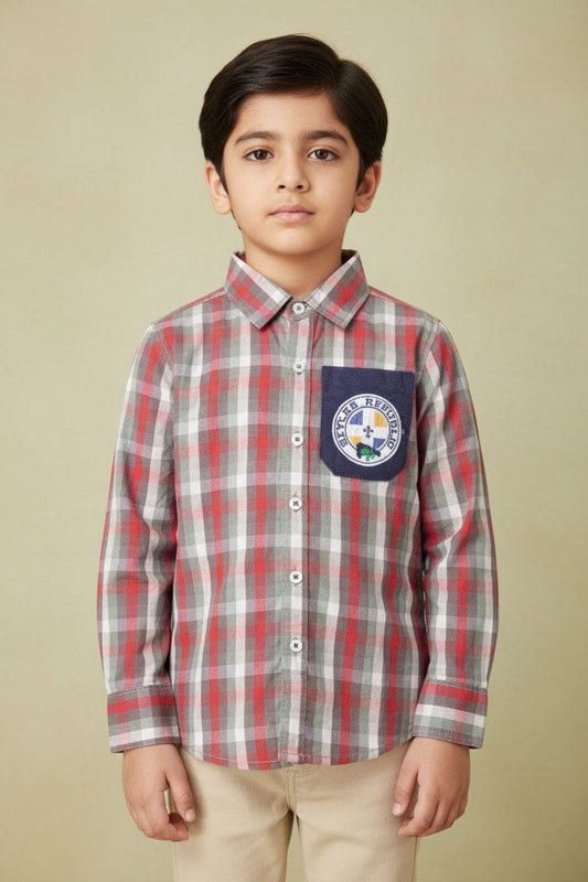 Styles Republic Boy's Check Embroidered Casual Shirt