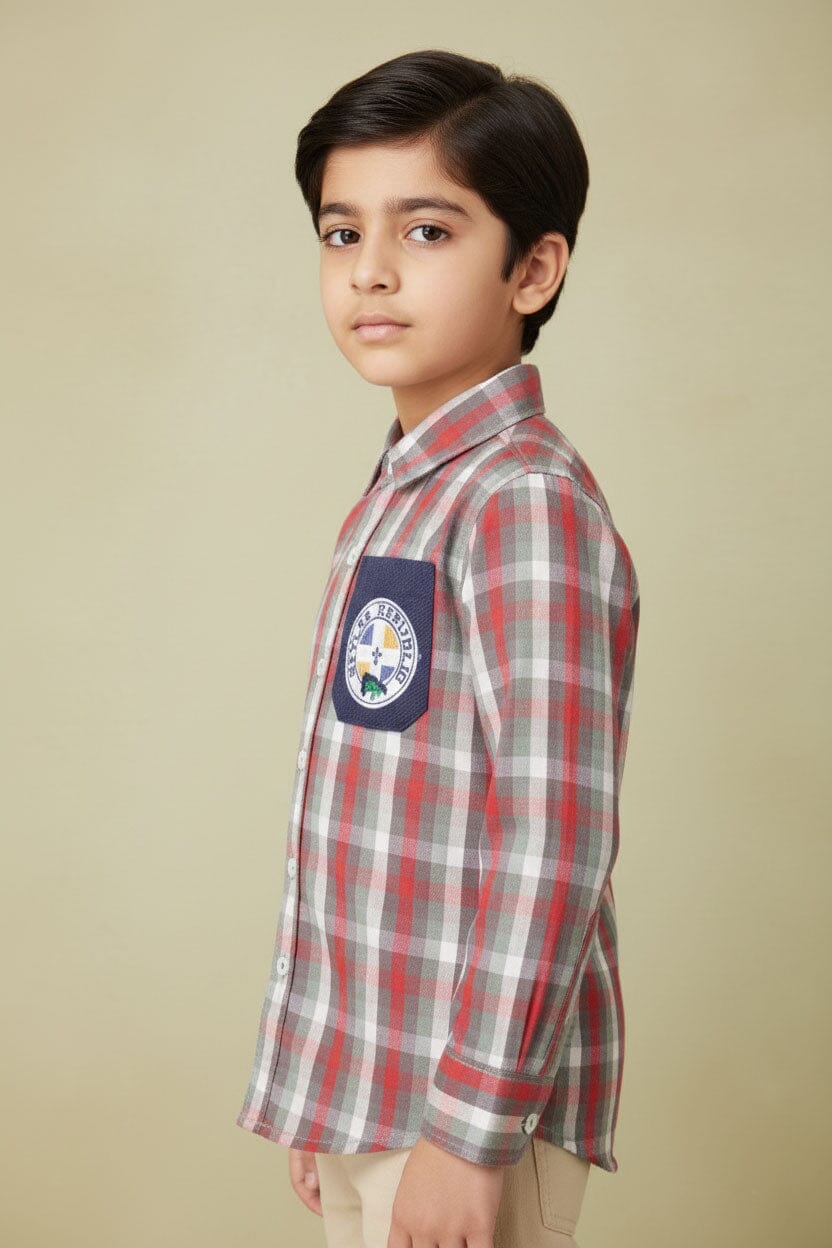 Styles Republic Boy's Check Embroidered Casual Shirt