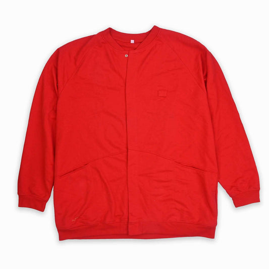 ST Women's Terry Button Closure Penny Sweat Shirt Men's Sweat Shirt ST Red 6XL 