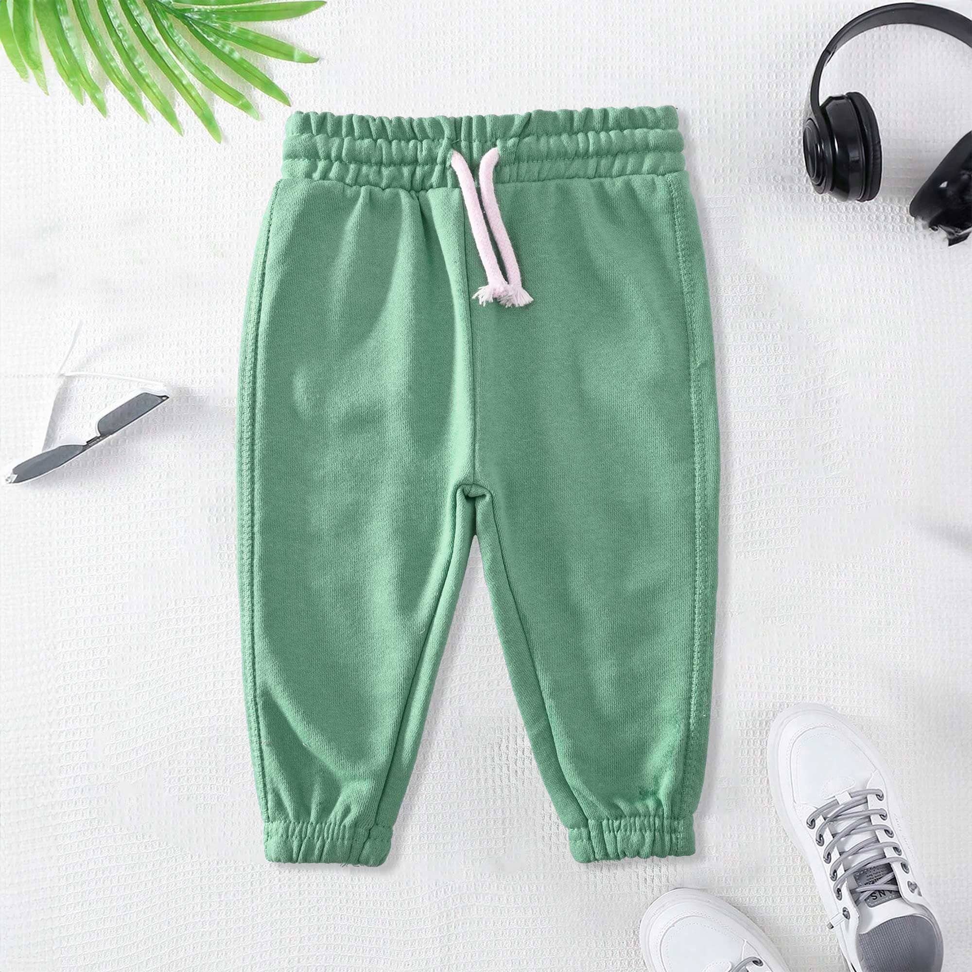 Lefties Kid's Solid Design Terry Jogger Pants Boy's Trousers SNR Teal 3-6 Months 