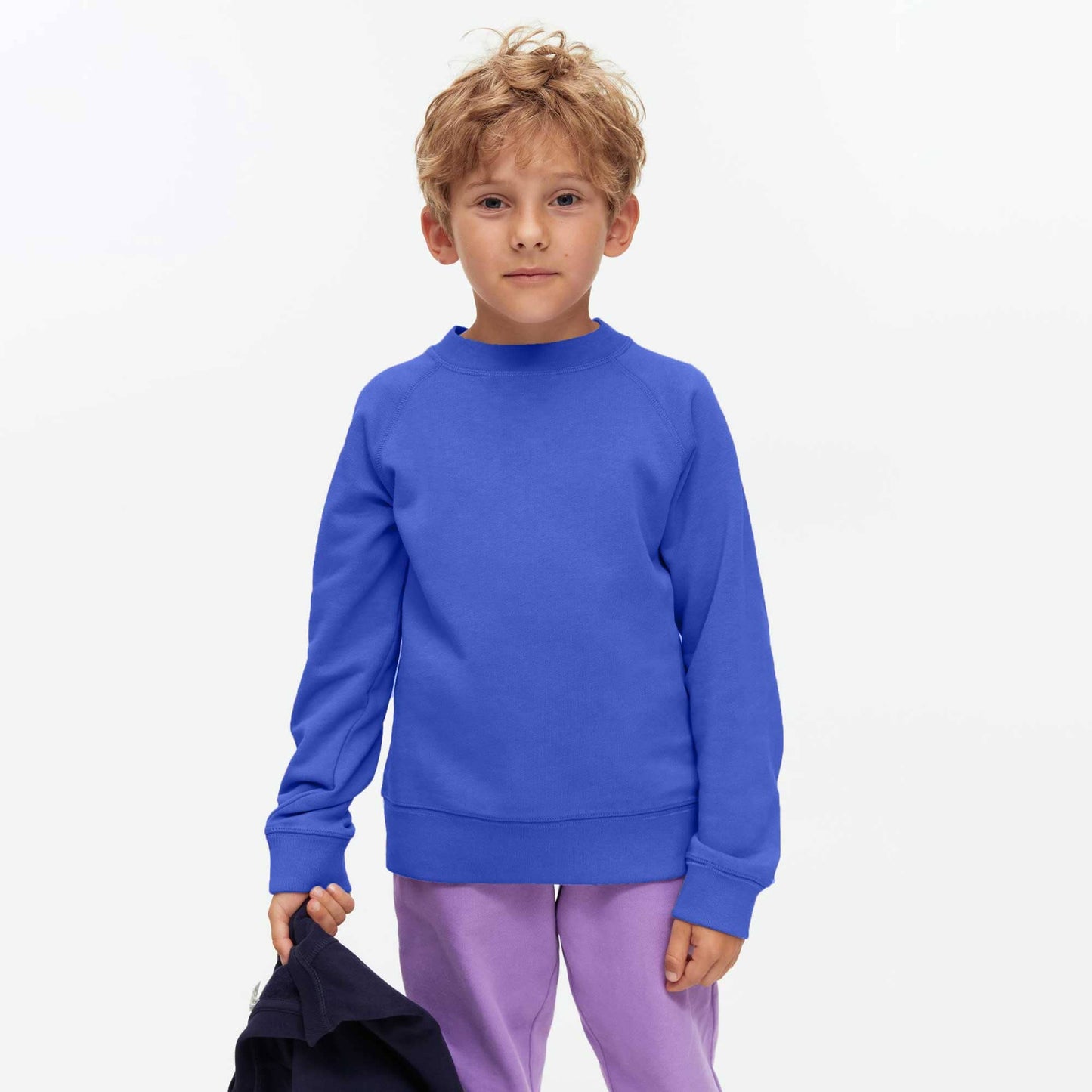 Sportex Kid's Solid Design Raglan Sleeve Fleece Sweat Shirt Kid's Sweat Shirt Minhas Garments Royal 3-4 Years 