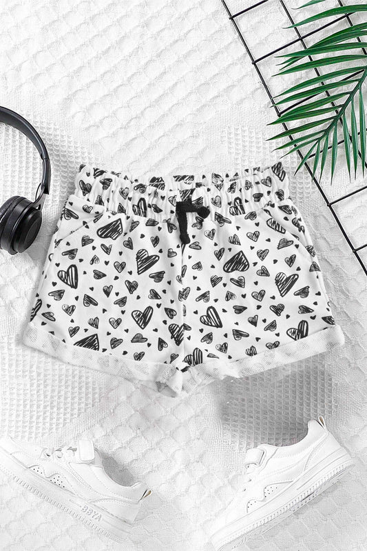 Tessential Kid's Heart Printed Terry Shorts