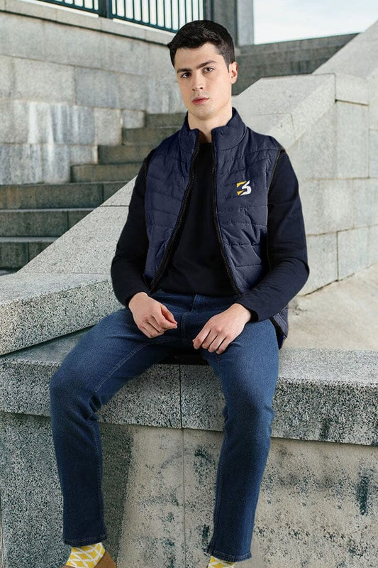 Burnt Soul Men's B3 Embroidered Body Warmer Puffer Gilet Men's Gilet IBT 