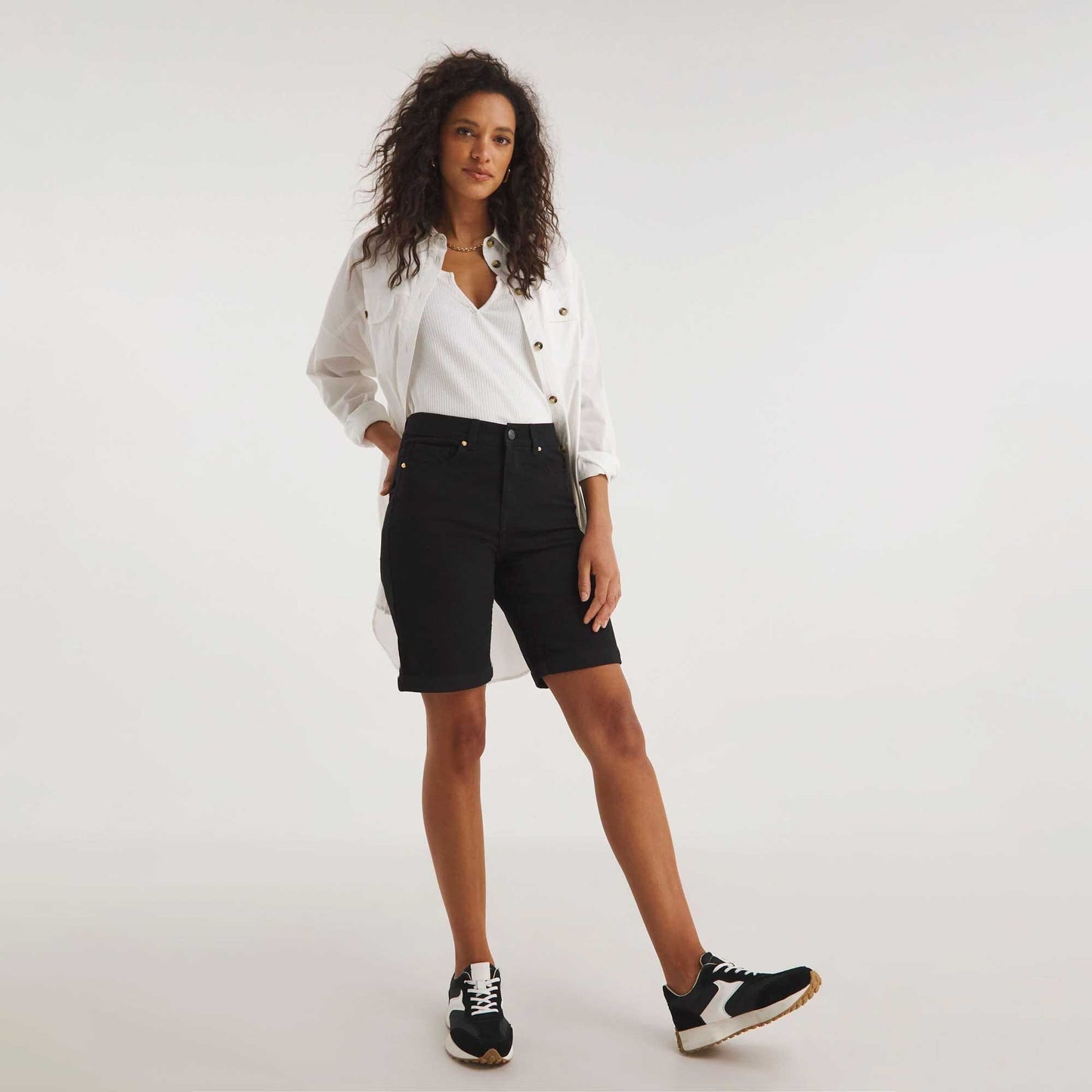F&F Women's Montreux Denim Shorts Women's Shorts HAS Apparel Black 28 18