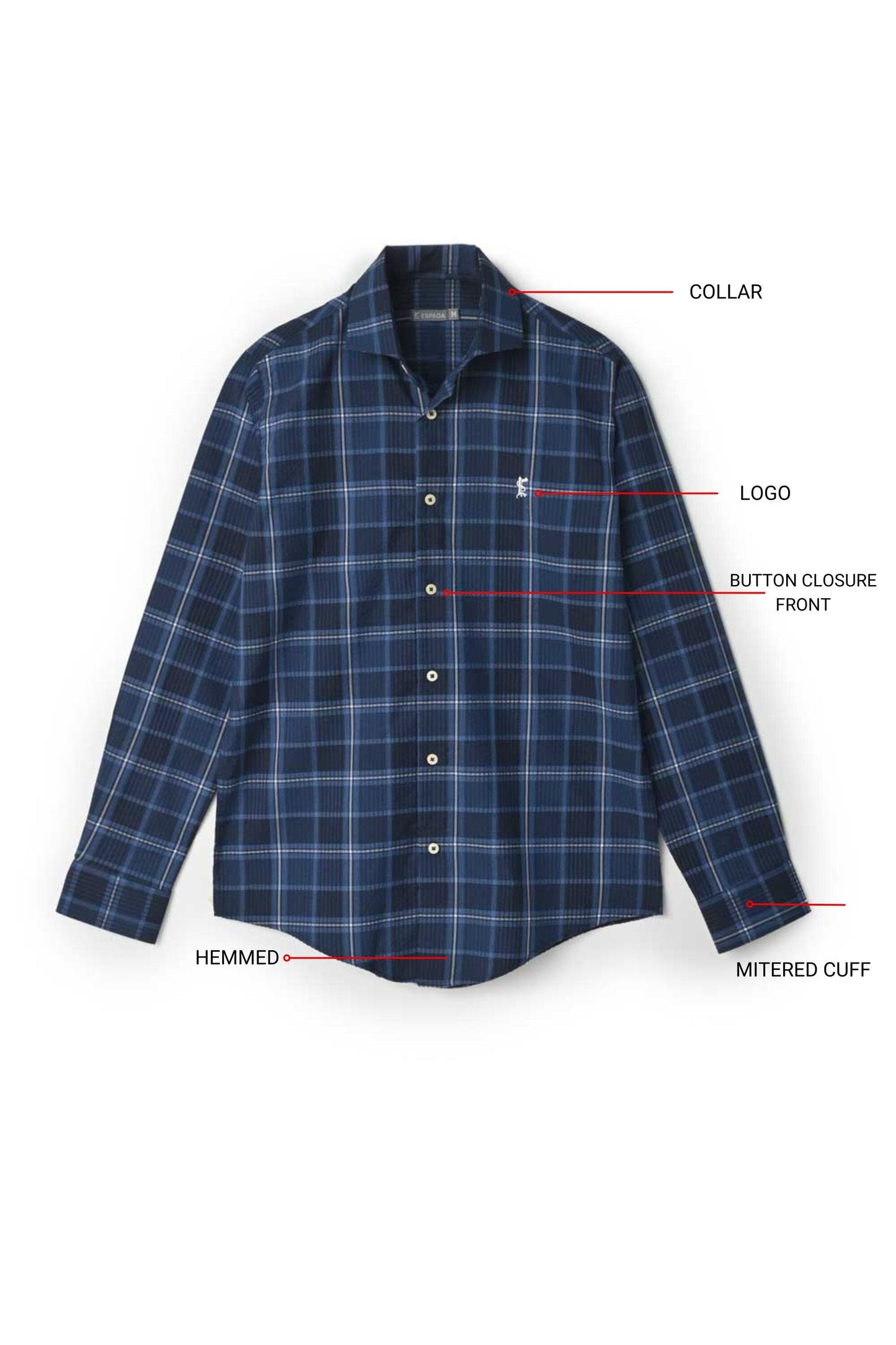 Espada Men's Checkered Casual Shirt