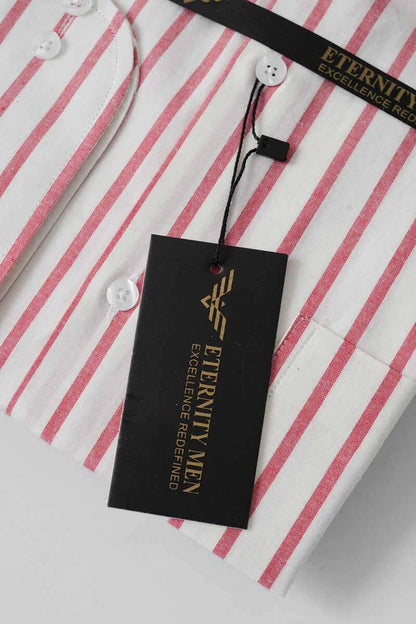 Eternity Men's Classic Fit Striped Formal Shirt