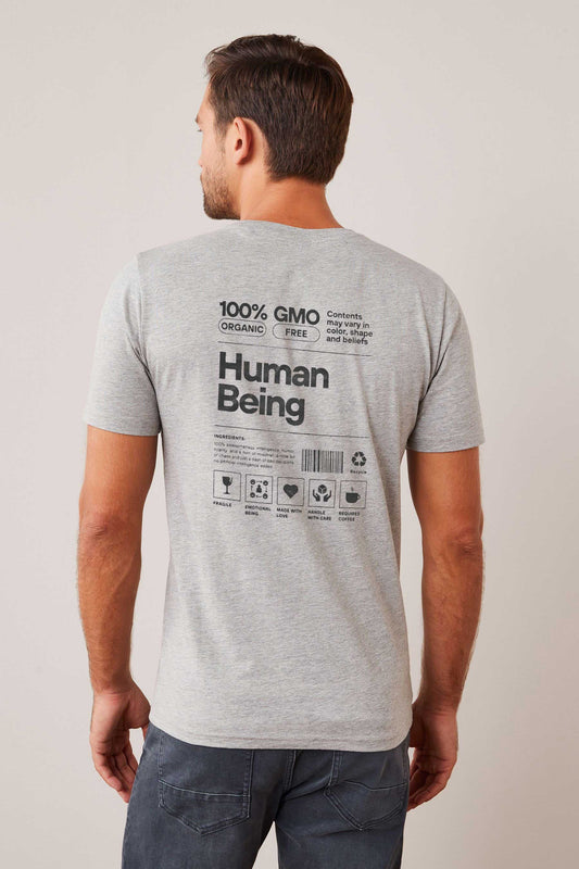 Men's Human Being Printed Crew Neck Tee Shirt