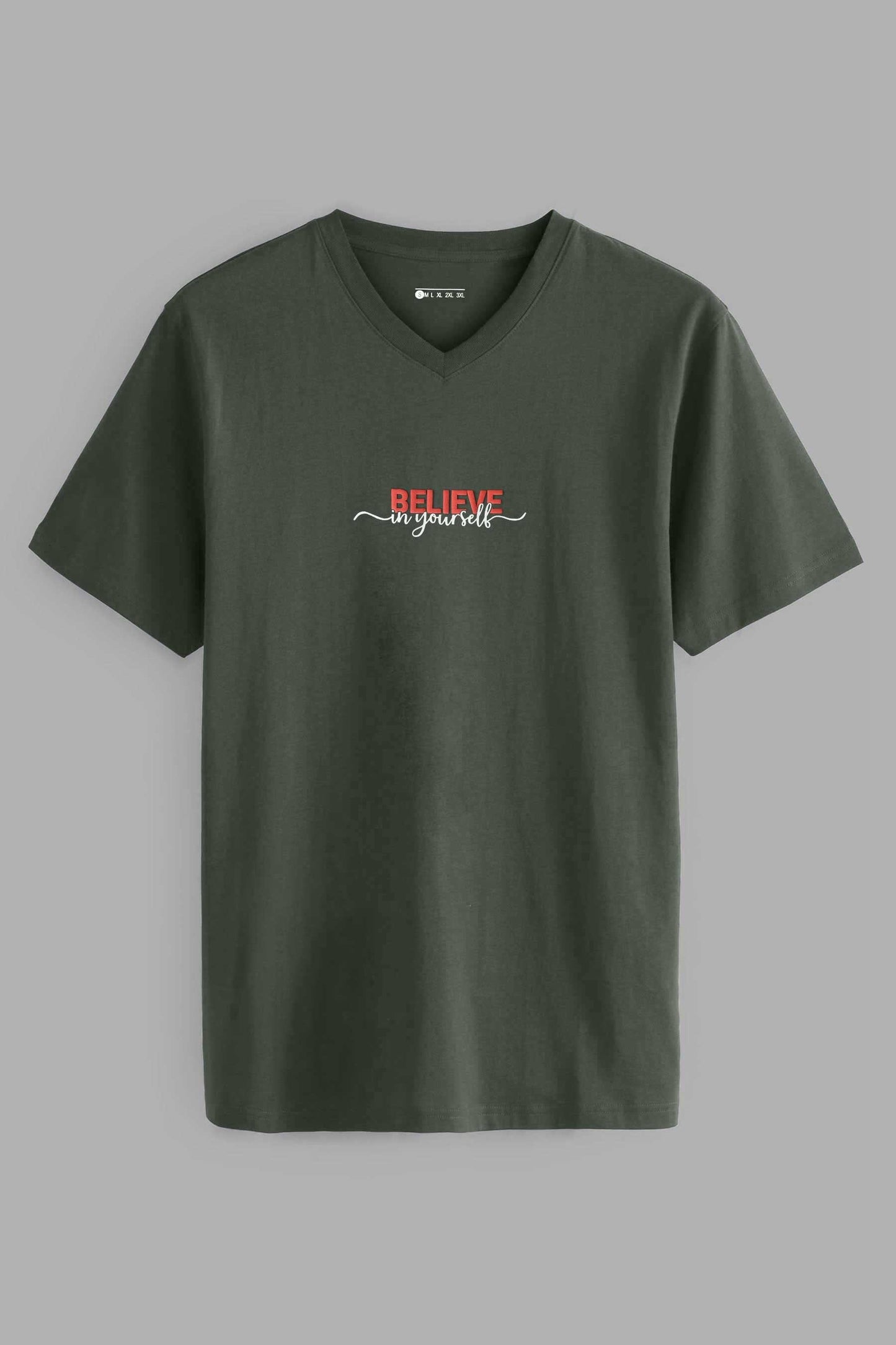 LE Men's CEO Believe In Yourself Printed V Neck Short Sleeve Tee Shirt Men's Tee Shirt Image 