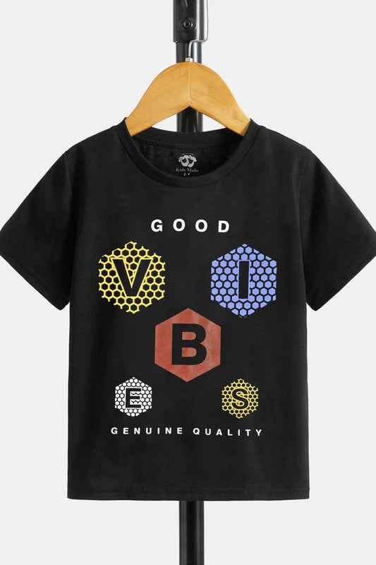Kid's Molo Good Vibes Printed Short Sleeve Tee Shirt
