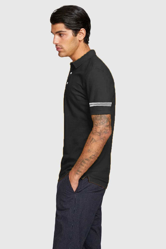 Men's Double Striped Design Polo Shirt Men's Polo Shirt IBT 