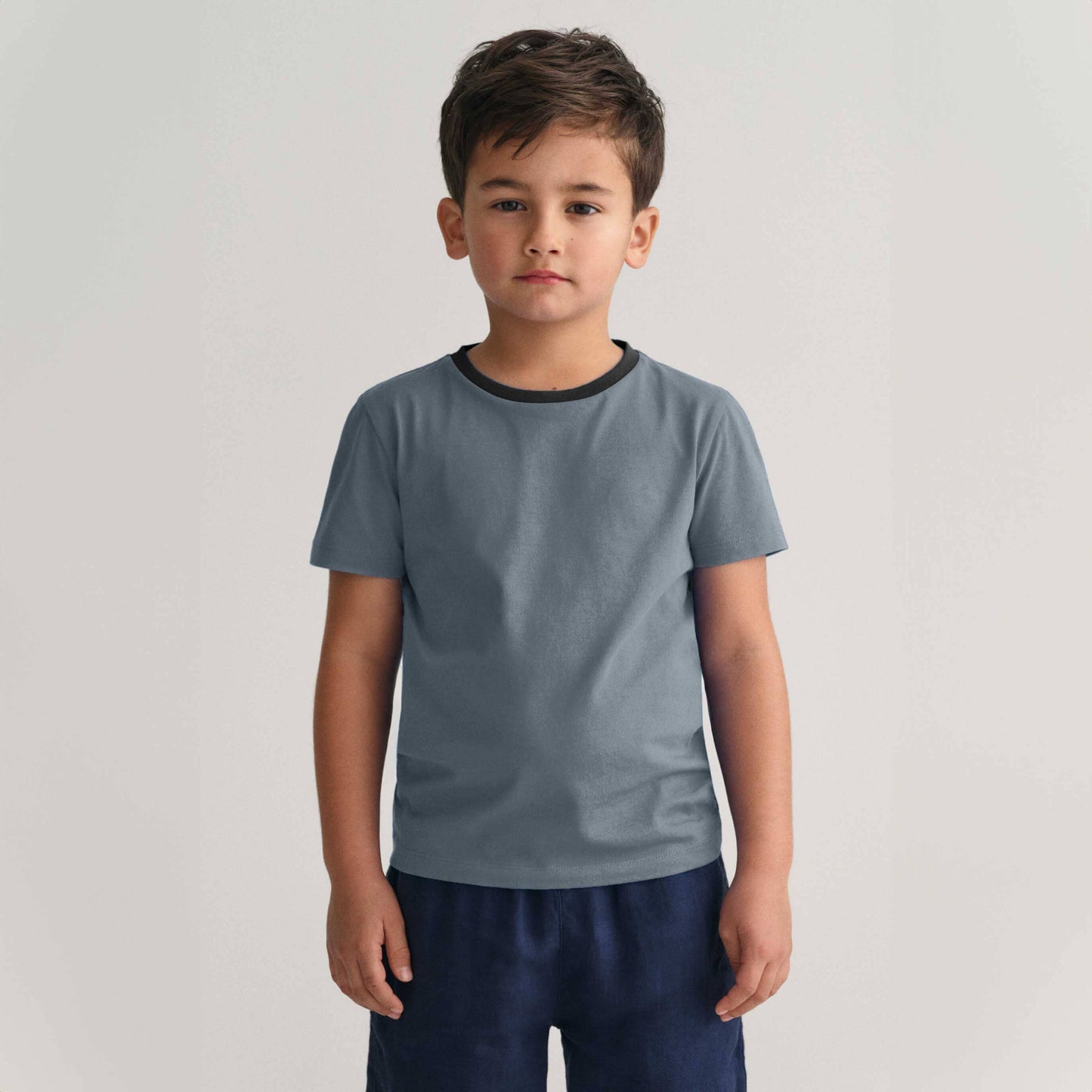 Polo Republica Kid's Contrast Neck Minor Fault Tee Shirt Kid's Tee Shirt Polo Republica Steel Blue 3-4 Years 