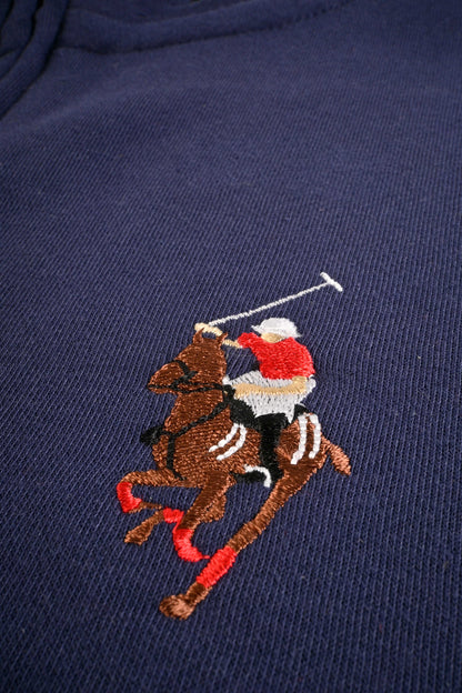 Polo Republica Men's Horse Rider Crest & 8 Embroidered Fleece Zipper Jacket Men's Jacket Polo Republica 